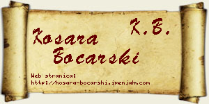 Kosara Bočarski vizit kartica